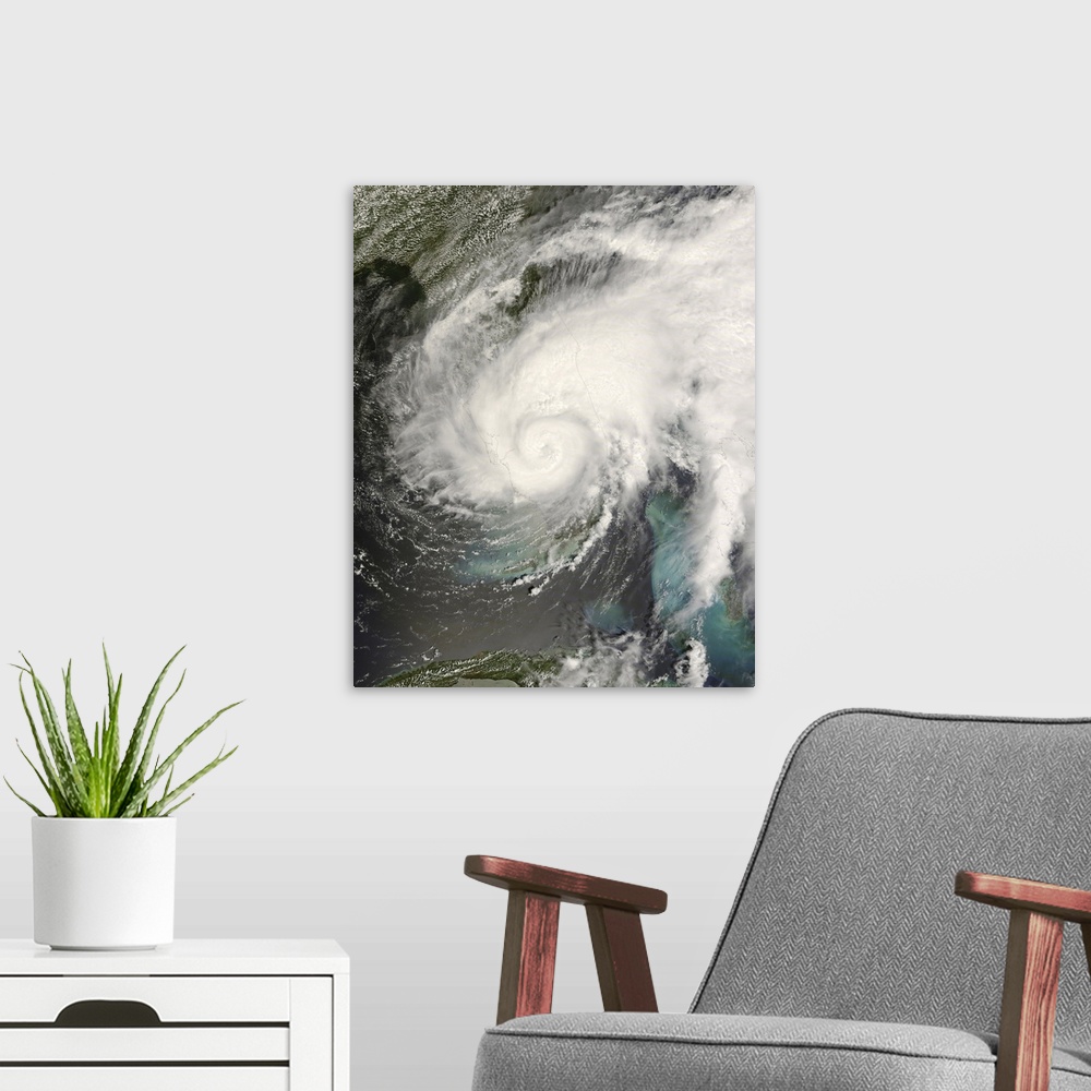 A modern room featuring Tropical Storm Fay