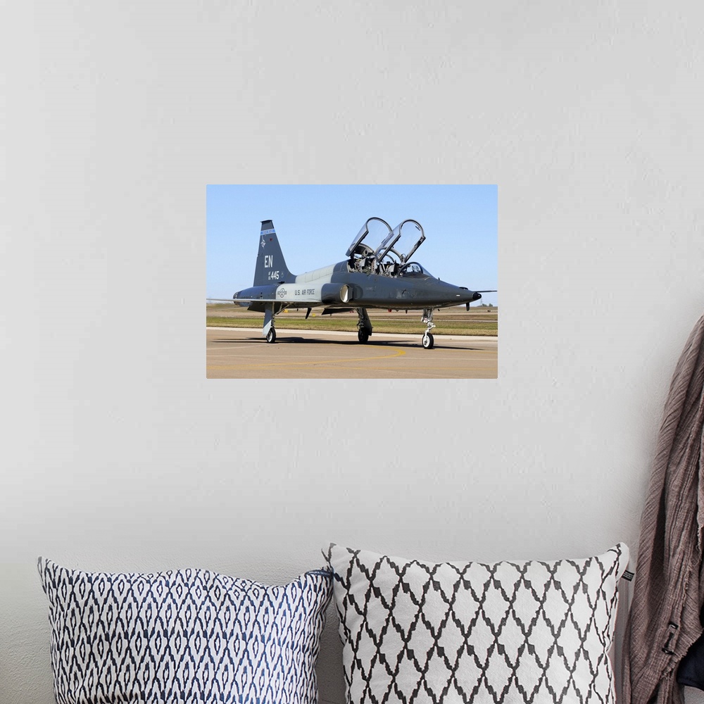 A bohemian room featuring U.S. Air Force T-38 Talon taxiing at Sheppard Air Force Base, Texas.