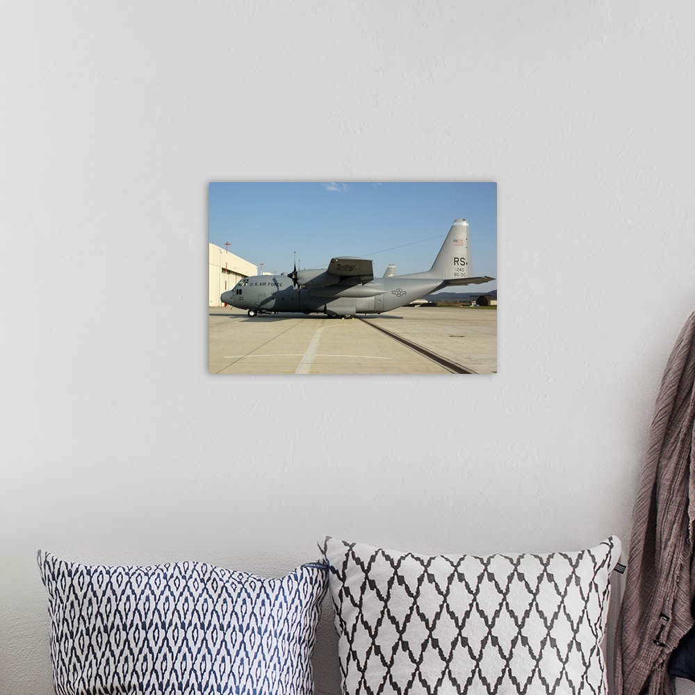 A bohemian room featuring U.S. Air Forces Europe (USAFE) C-130 Hercules at Ramstein Air Base, Germany.