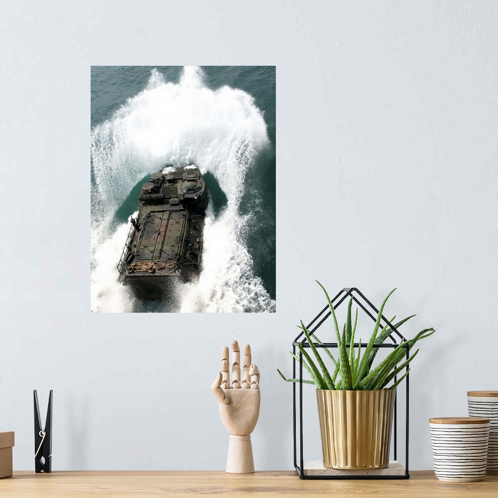 A bohemian room featuring May 22, 2012 - U.S. Marines drive an assault amphibious vehicle in the Pacific Ocean during a reh...