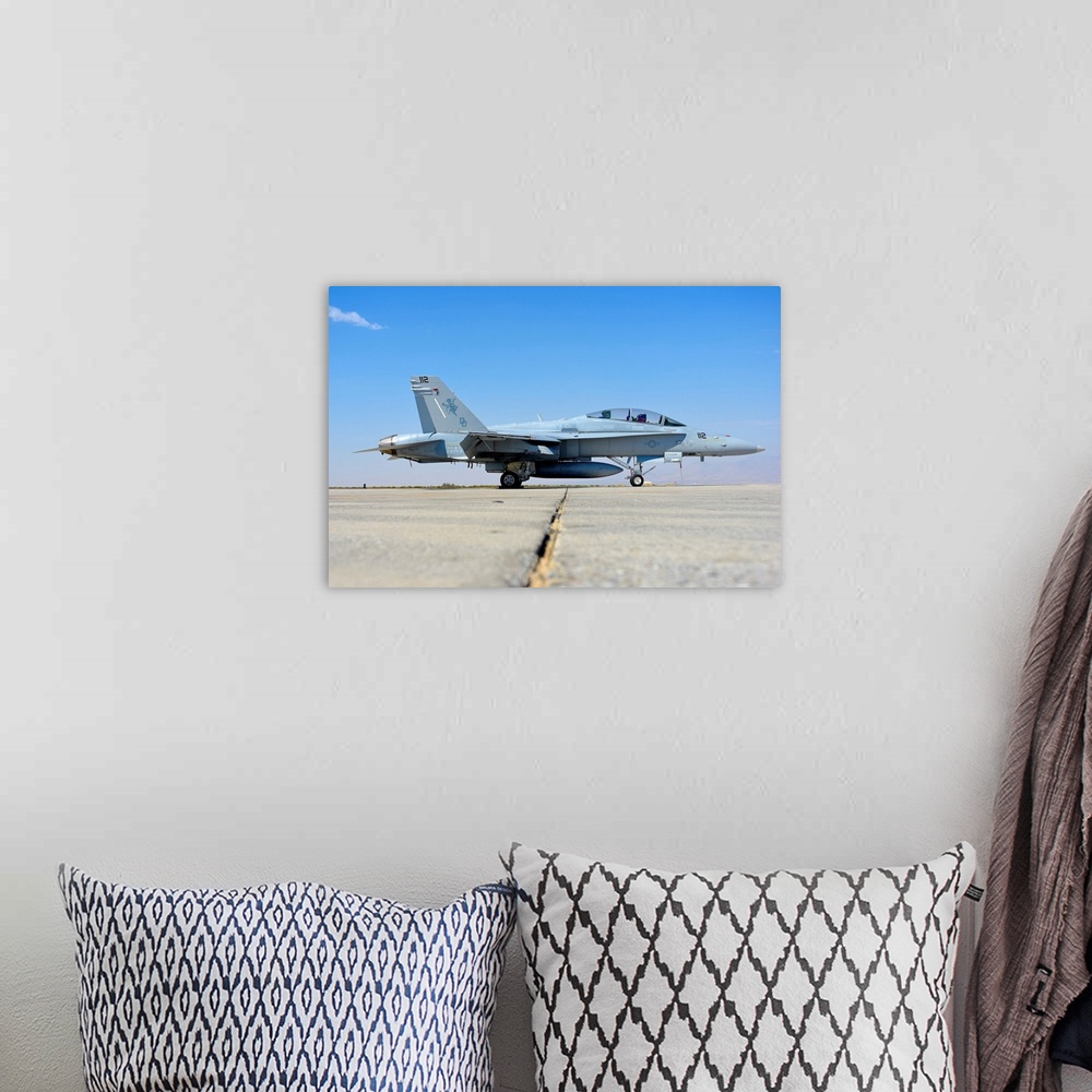 A bohemian room featuring U.S. Navy F/A-18D Hornet at Naval Air Weapons Station China Lake, California.