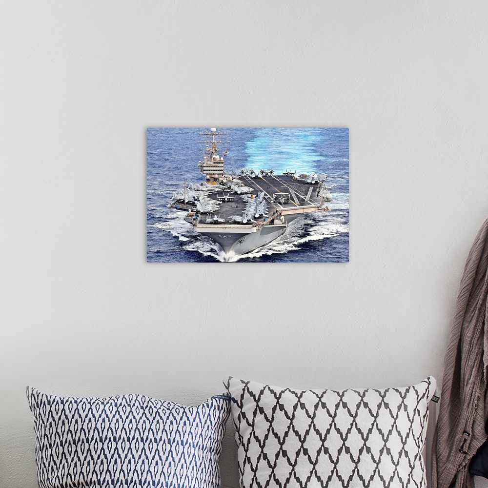 A bohemian room featuring December 16, 2011 - The Nimitz-class aircraft carrier USS Abraham Lincoln transits the Pacific Oc...