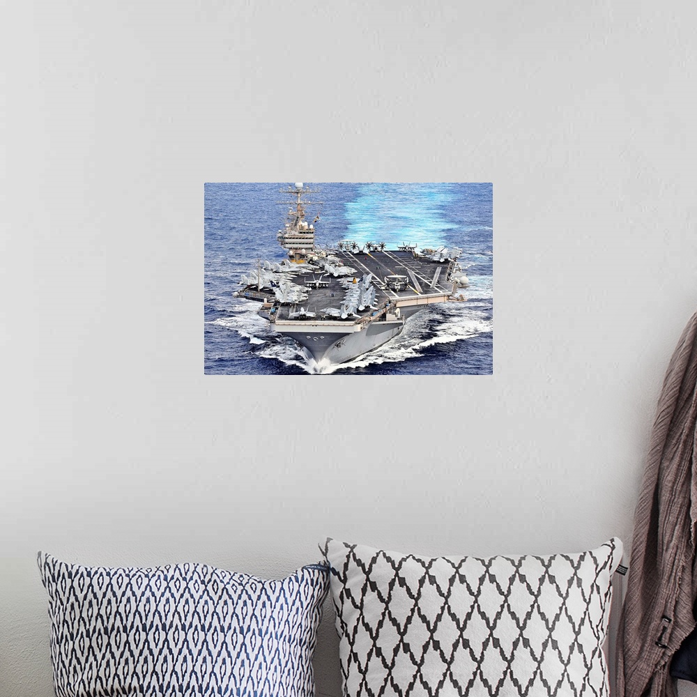 A bohemian room featuring December 16, 2011 - The Nimitz-class aircraft carrier USS Abraham Lincoln transits the Pacific Oc...