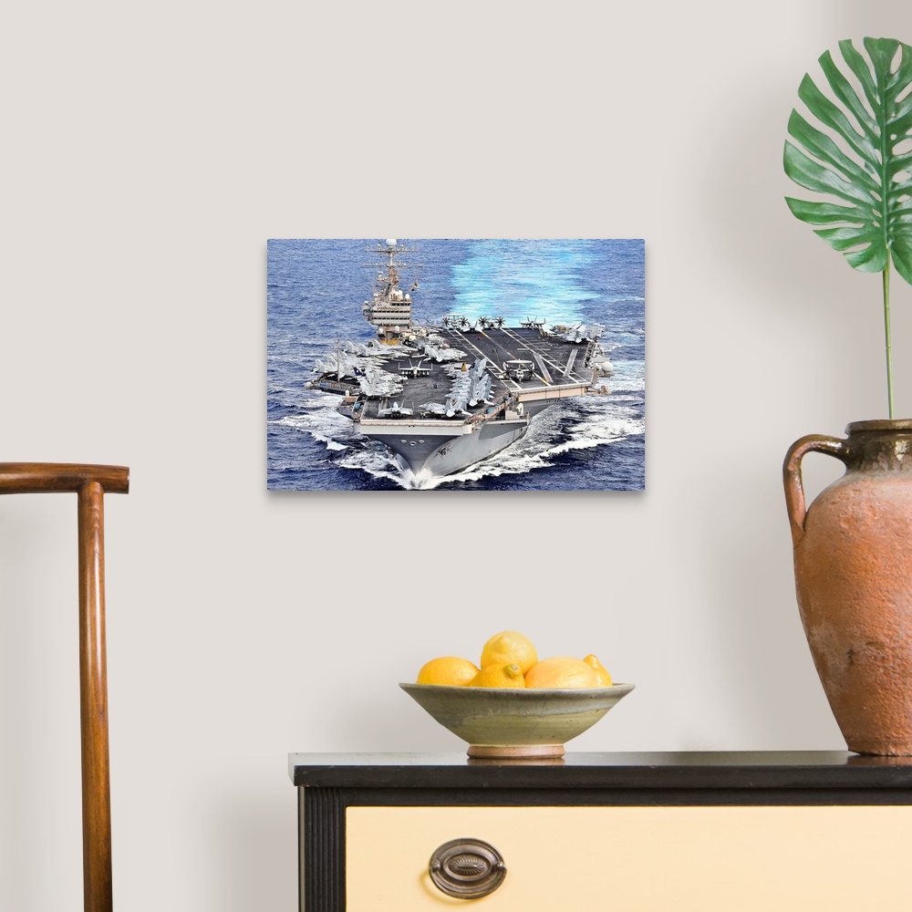 A traditional room featuring December 16, 2011 - The Nimitz-class aircraft carrier USS Abraham Lincoln transits the Pacific Oc...