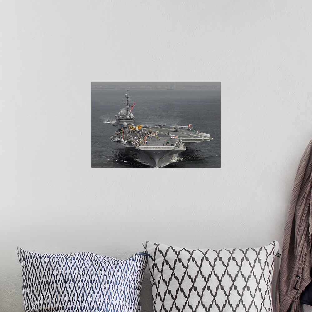 A bohemian room featuring USS Kitty Hawk