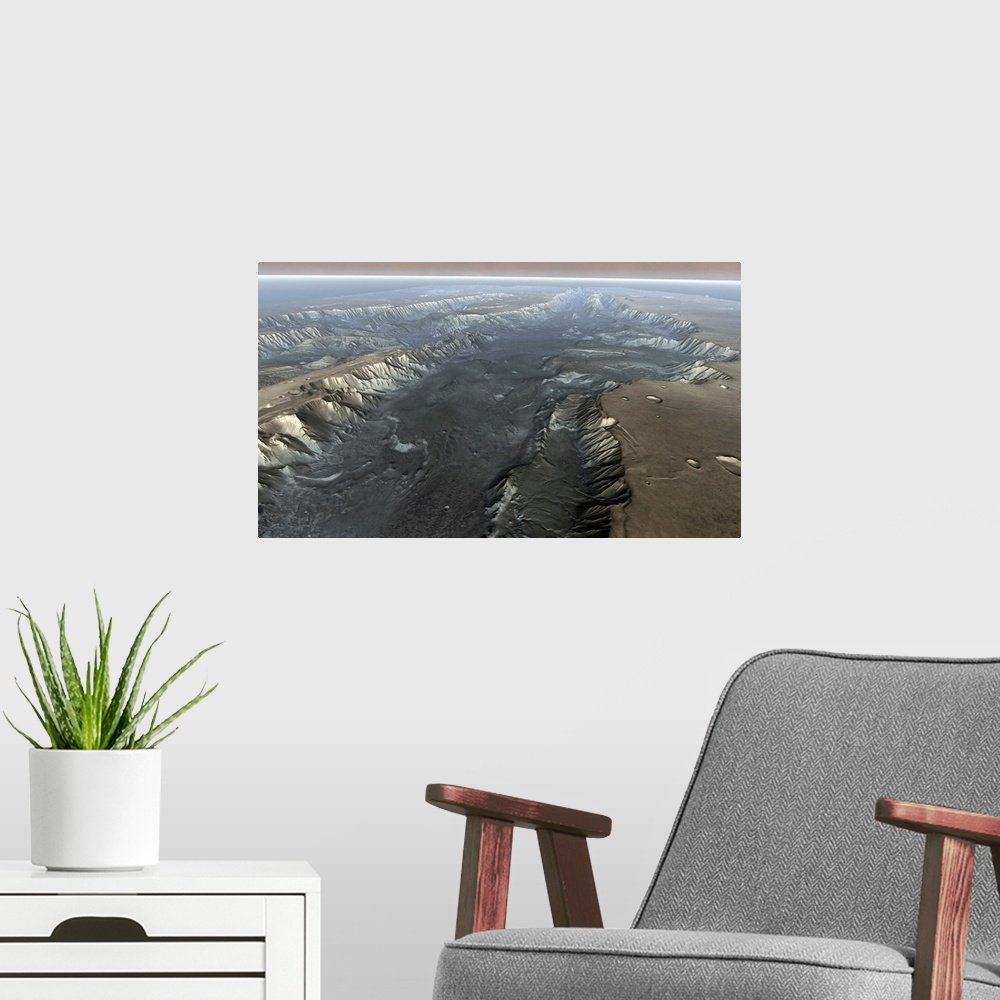 A modern room featuring Valles Marineris the Grand Canyon of Mars