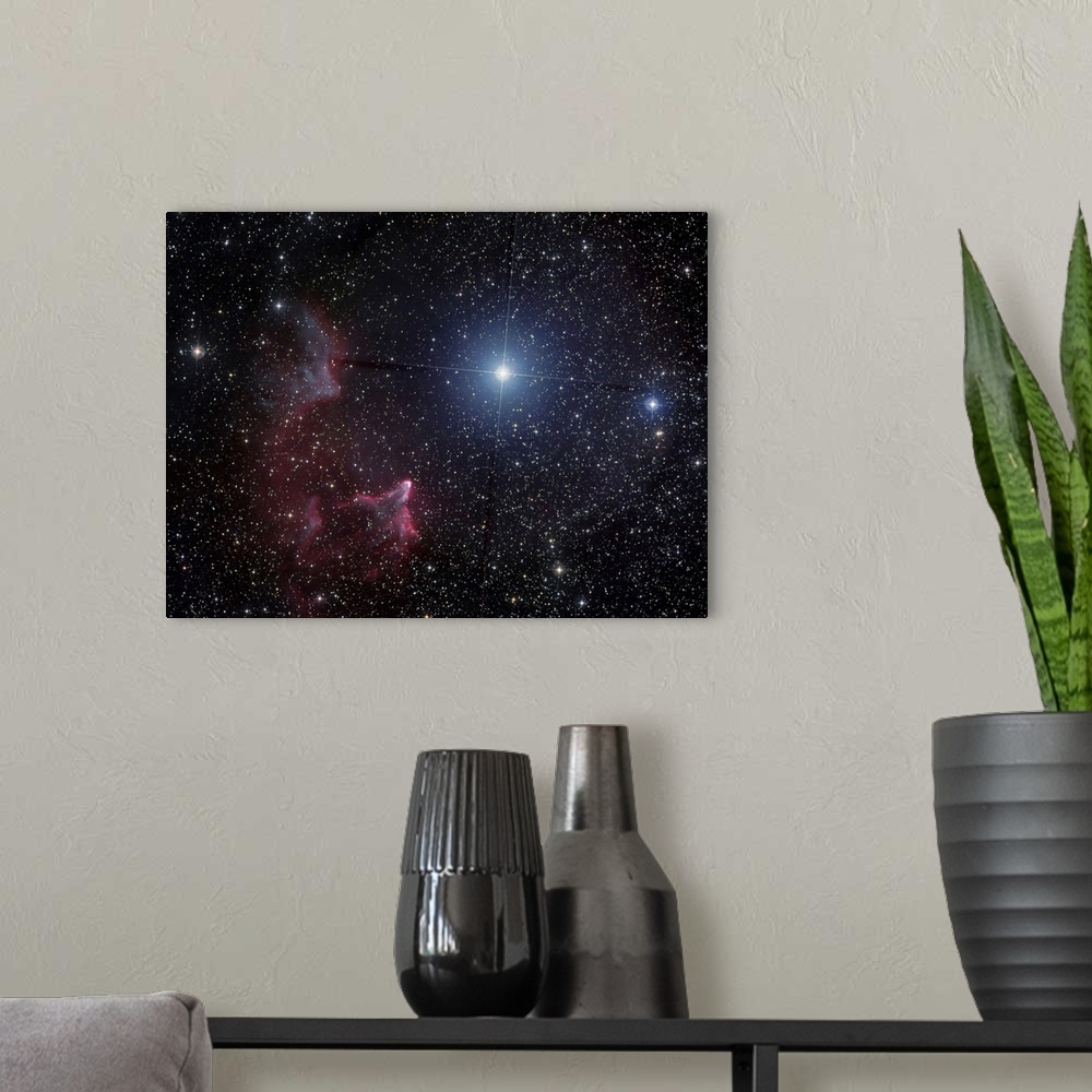 A modern room featuring Variable star Gamma Cassiopeiae, with associated emission and reflection nebulae.