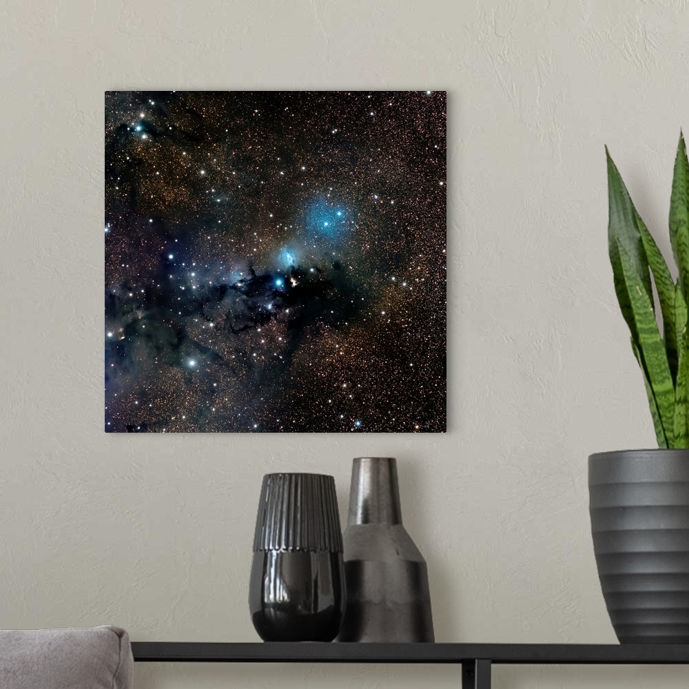 A modern room featuring VdB 123 reflection nebula in the constellation Serpens.