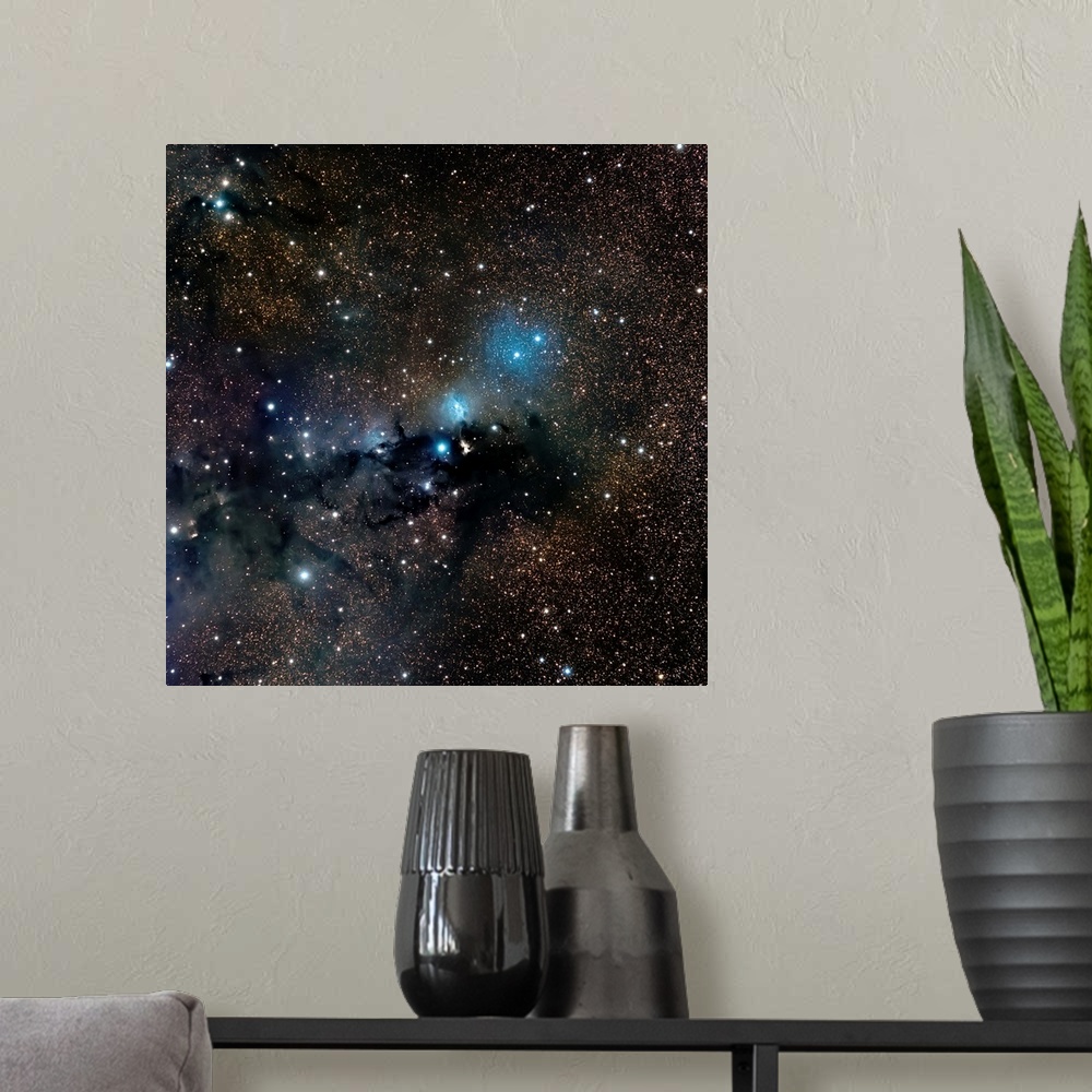 A modern room featuring VdB 123 reflection nebula in the constellation Serpens.