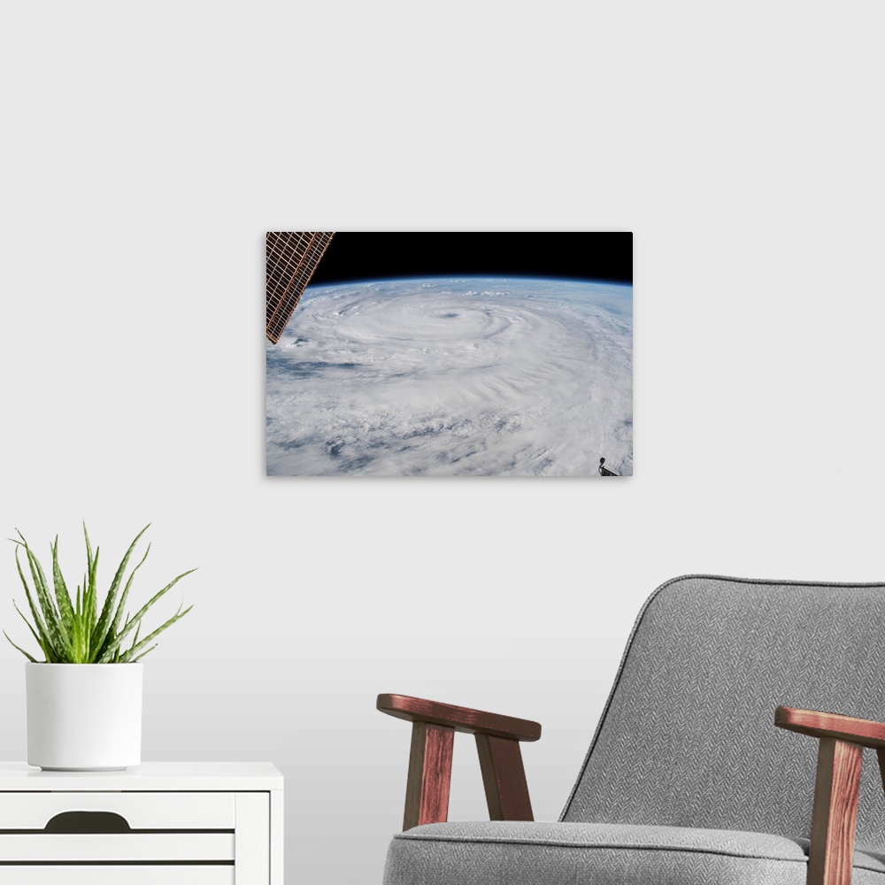 A modern room featuring View from space of Hurricane Florence in the Atlantic Ocean.