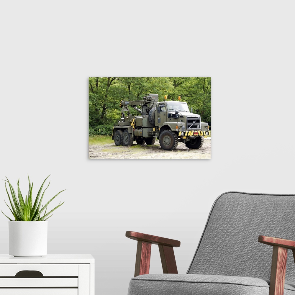 A modern room featuring Volvo N10 truck crane of the Belgian Army
