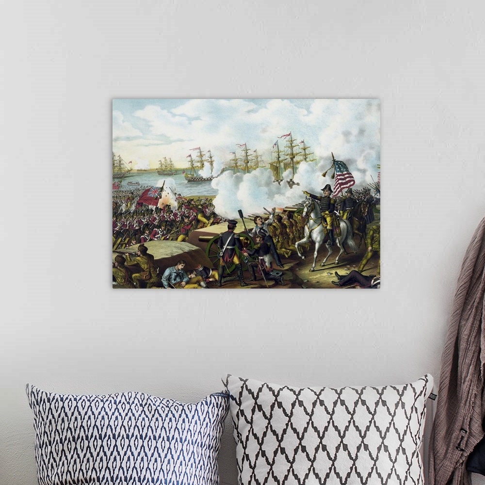 A bohemian room featuring War of 1812 print at the Battle of New Orleans.