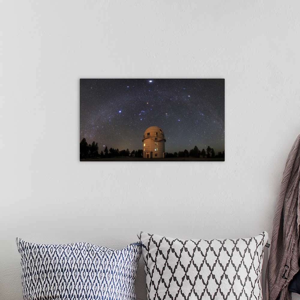 A bohemian room featuring The arc of winter Milky Way is photographed in this panoramic photo from Yunnan Astronomical Obse...