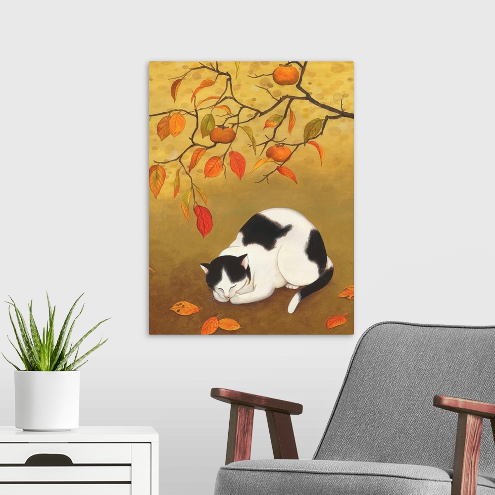 A modern room featuring Autumn Cat