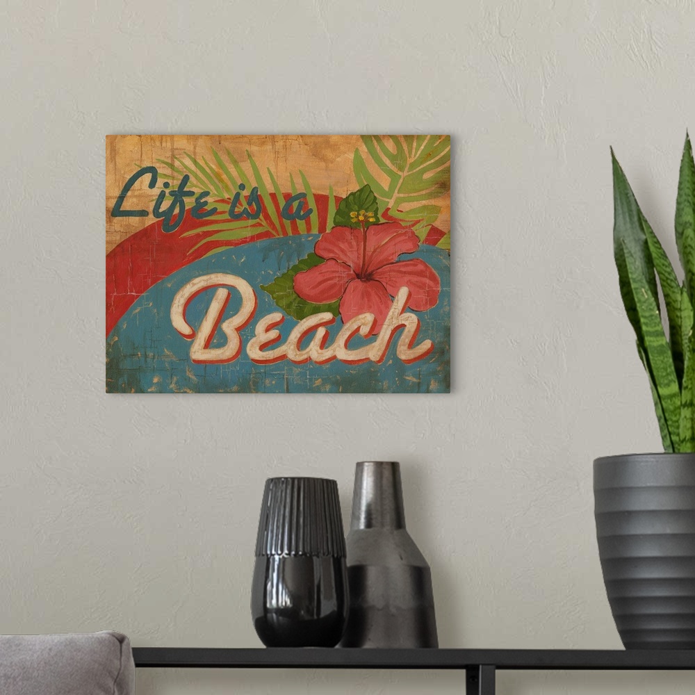 A modern room featuring Beach Signs - Life
