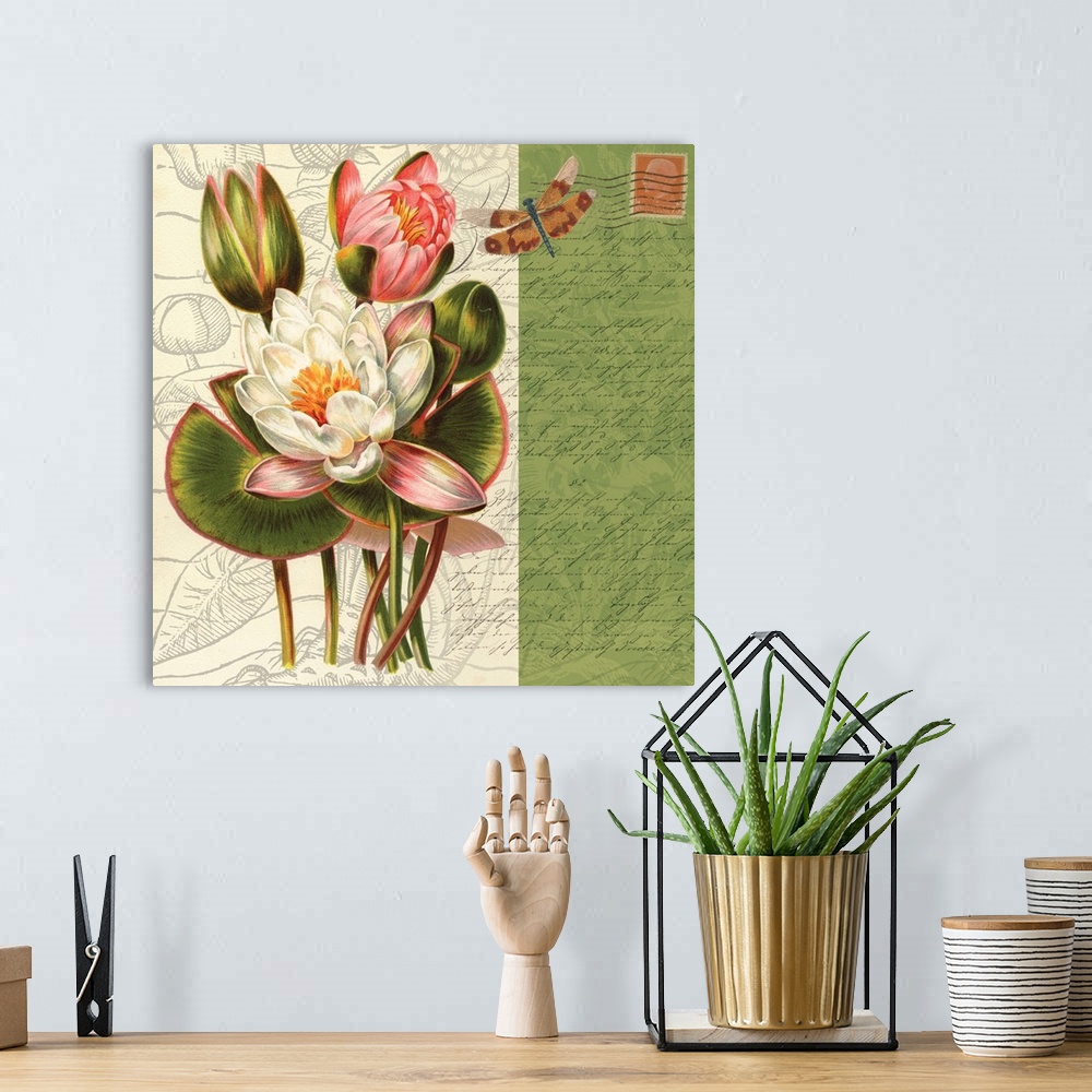 A bohemian room featuring Bookmark Botanical - Water Lily