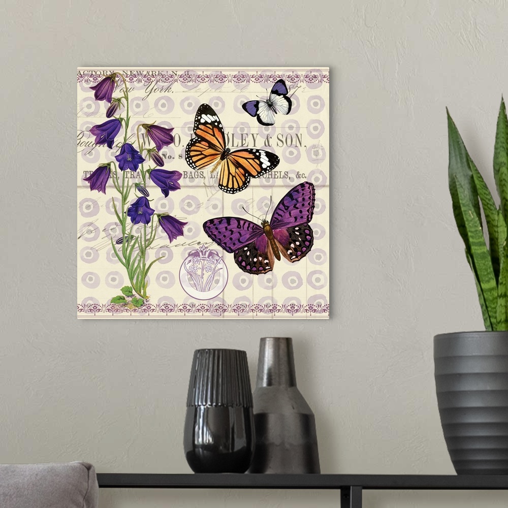 A modern room featuring Butterfly Botanical I