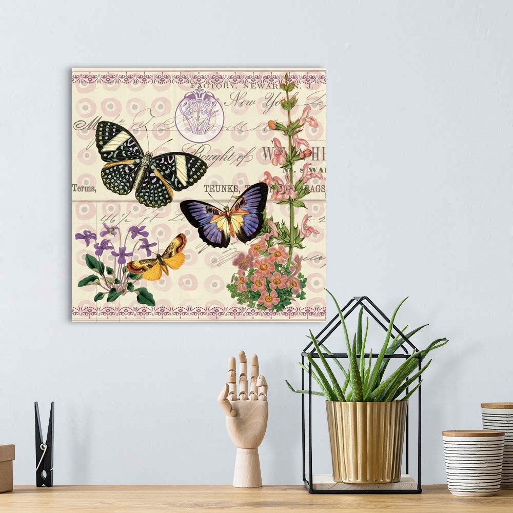 A bohemian room featuring Butterfly Botanical II