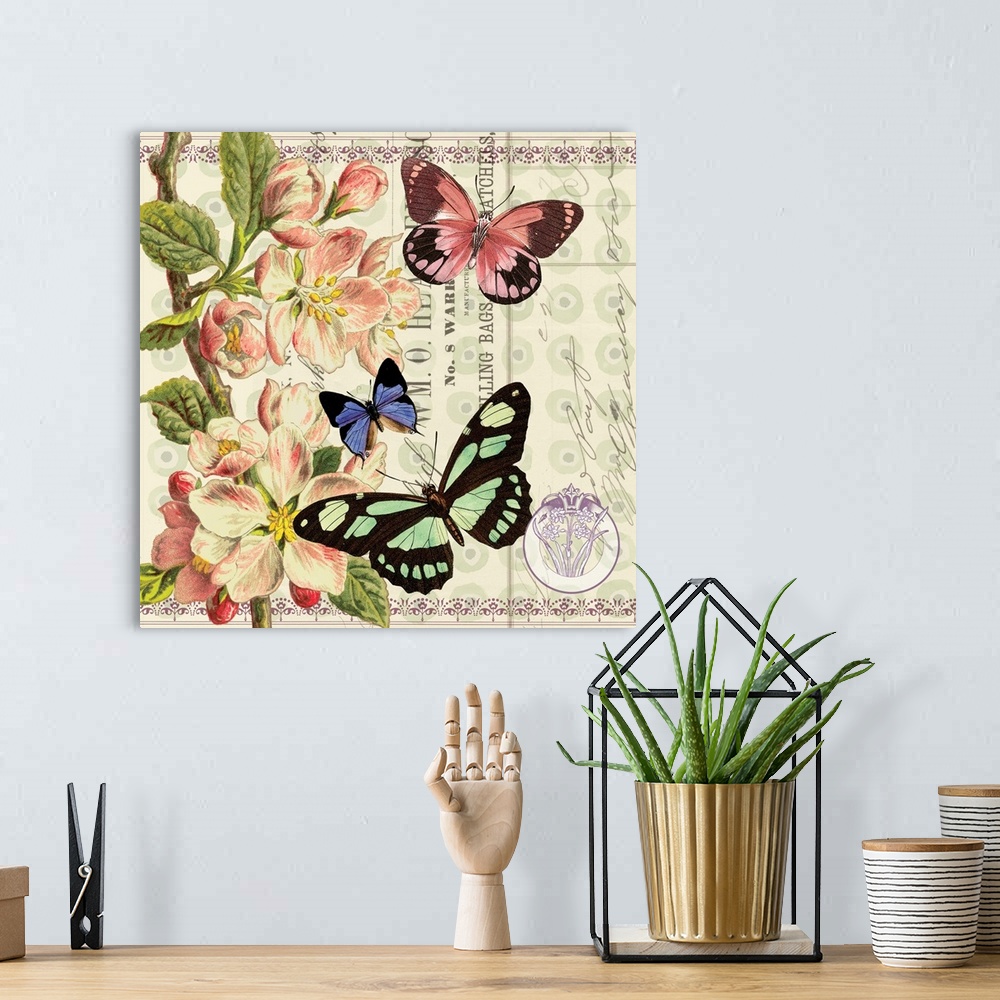 A bohemian room featuring Butterfly Botanical III