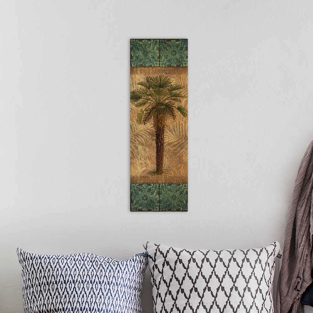 A bohemian room featuring Casbah Palm Panel I