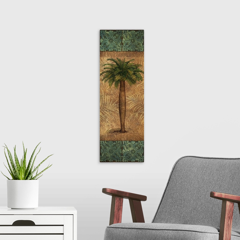 A modern room featuring Casbah Palm Panel II
