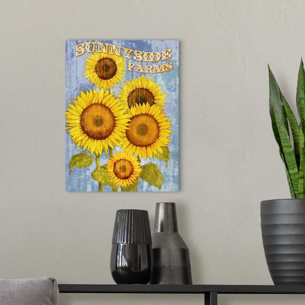 A modern room featuring Country Sunflowers I