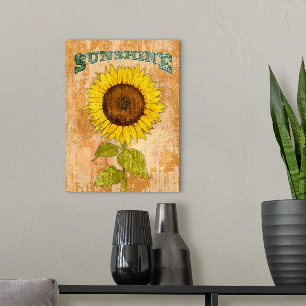 A modern room featuring Country Sunflowers II