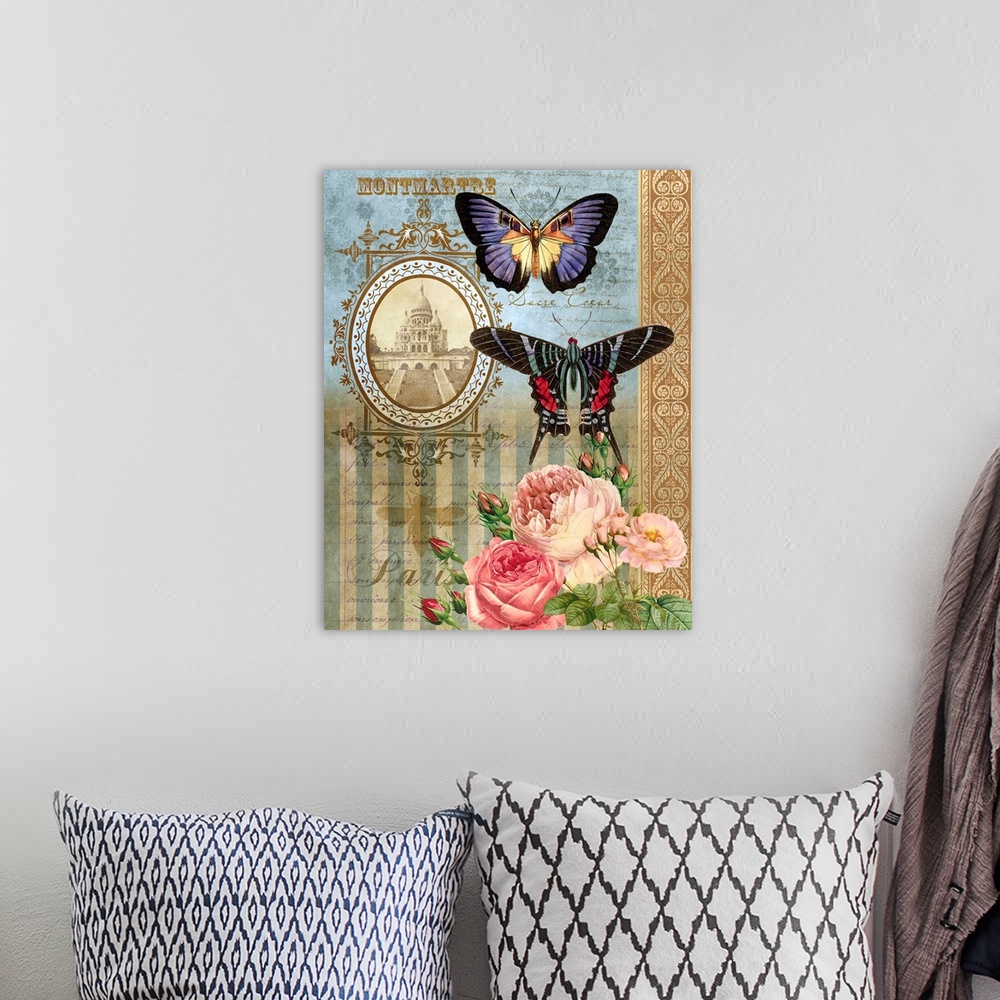 A bohemian room featuring Deyrolle Butterflies I