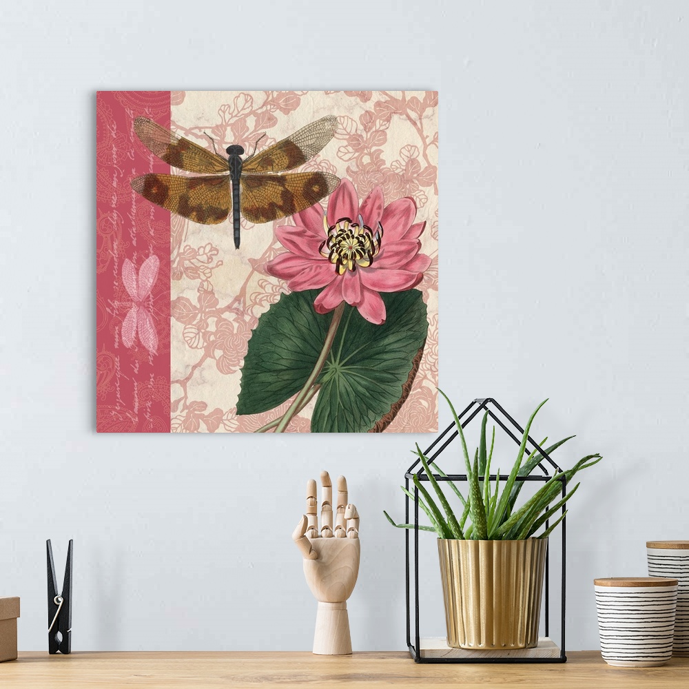 A bohemian room featuring Dragonflies and Water Lilies II