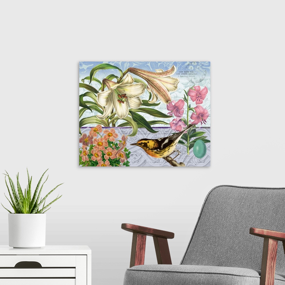 A modern room featuring Easter Lily Botanical I