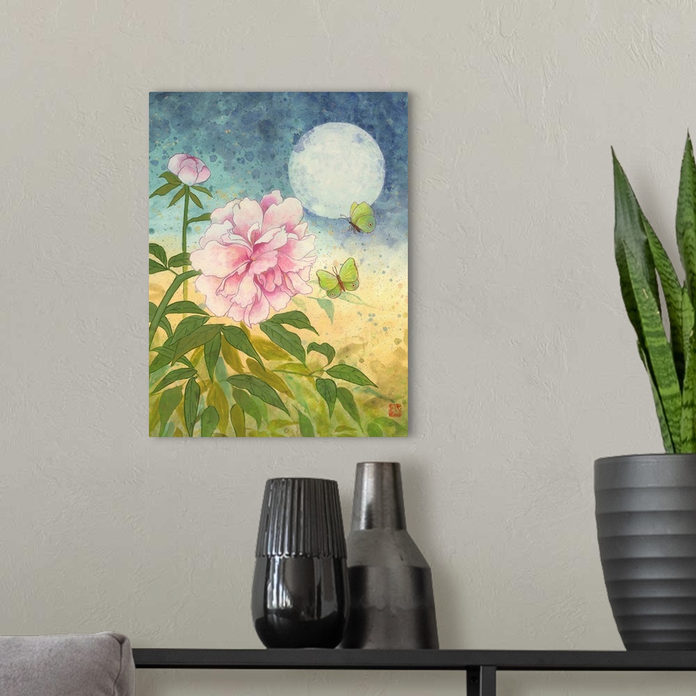A modern room featuring Peony Moon