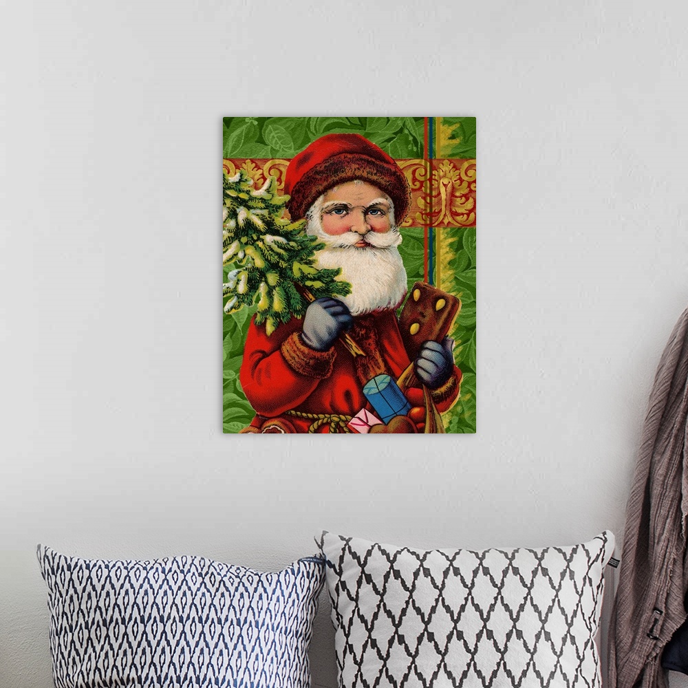 A bohemian room featuring Santa Collage I