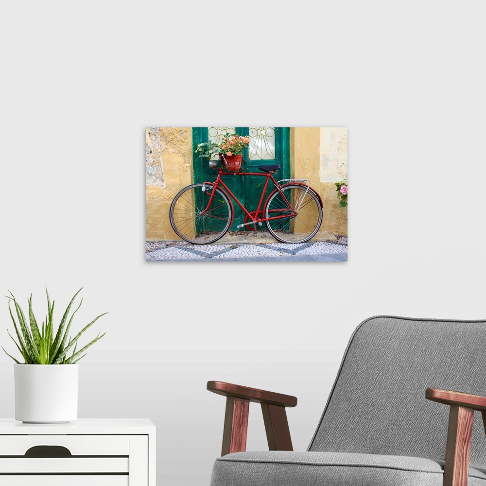 A modern room featuring Santorini Bicycle