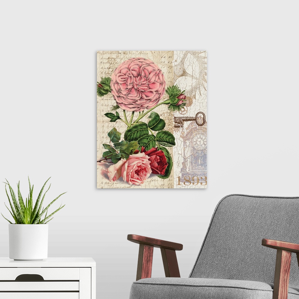 A modern room featuring Stream Punk Roses I