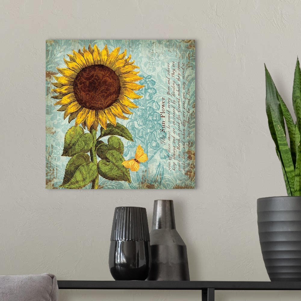 A modern room featuring Sunflower Damask I