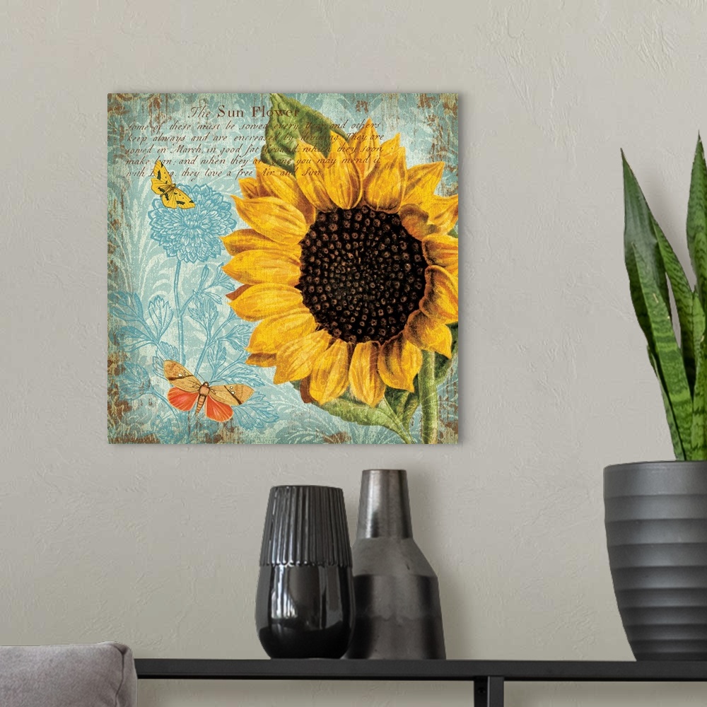 A modern room featuring Sunflower Damask II