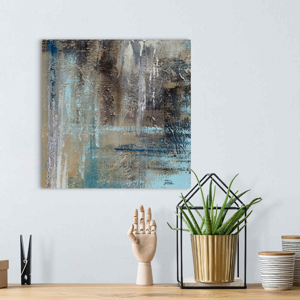 A bohemian room featuring Abstract on Teal