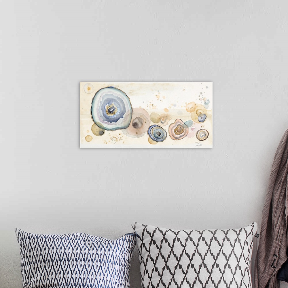 A bohemian room featuring Agates Flying Watercolor