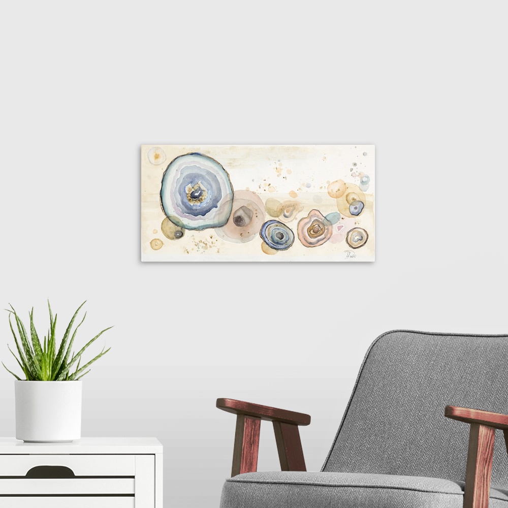 A modern room featuring Agates Flying Watercolor