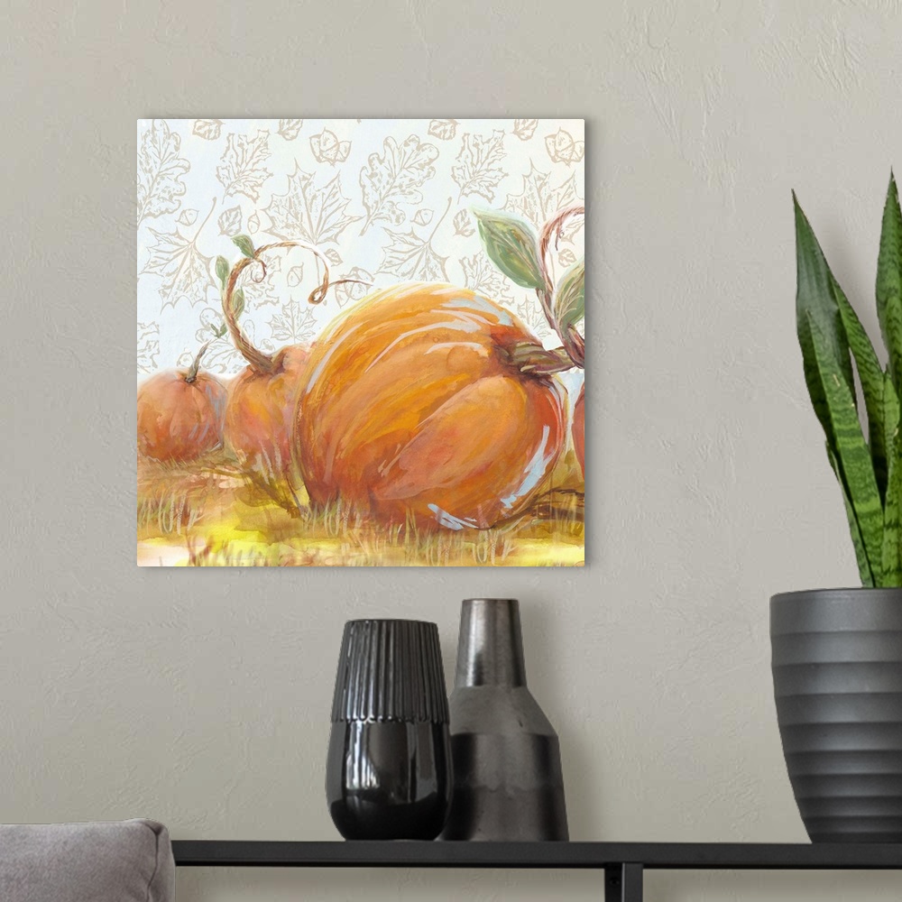 A modern room featuring Autumn Pumpkin Patch II