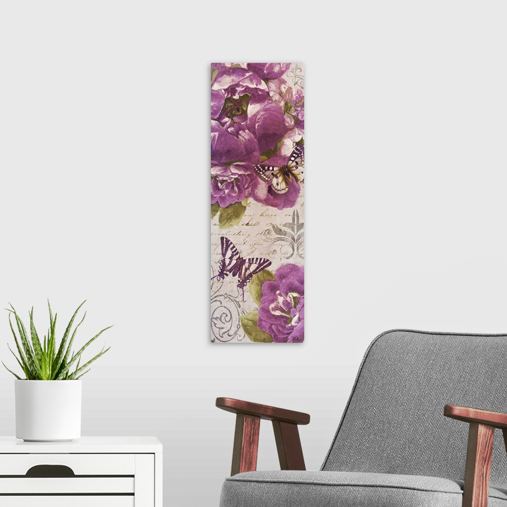 A modern room featuring Beautiful Bouquet of Peonies Panel I