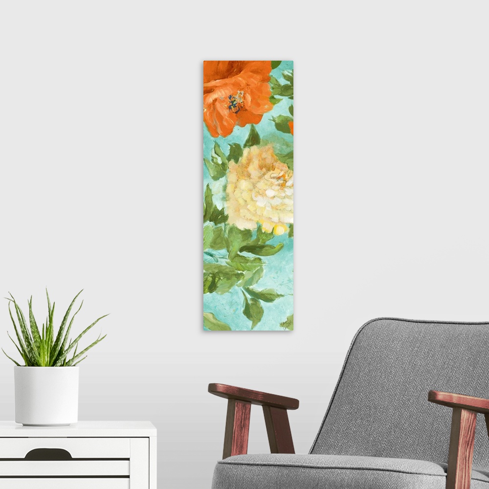 A modern room featuring Beauty of the Blossom Panel I