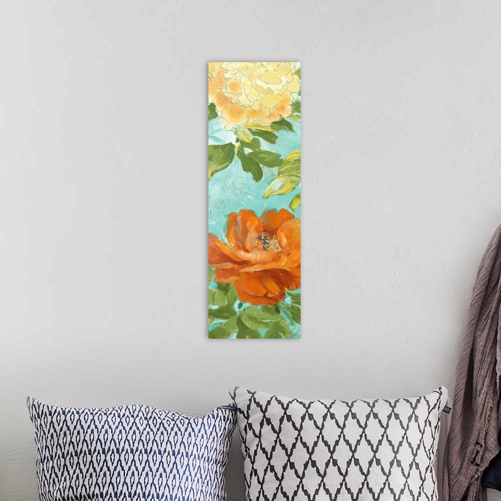 A bohemian room featuring Beauty of the Blossom Panel II
