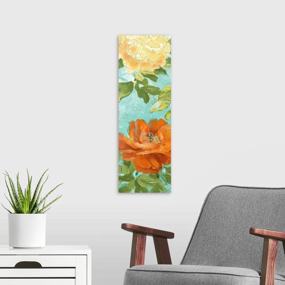 A modern room featuring Beauty of the Blossom Panel II
