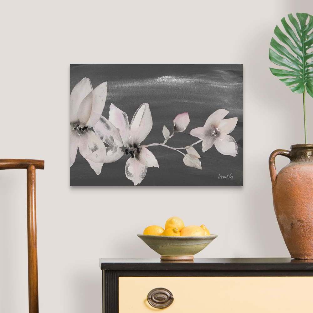 A traditional room featuring Blooming Whispers on Chalkboard I