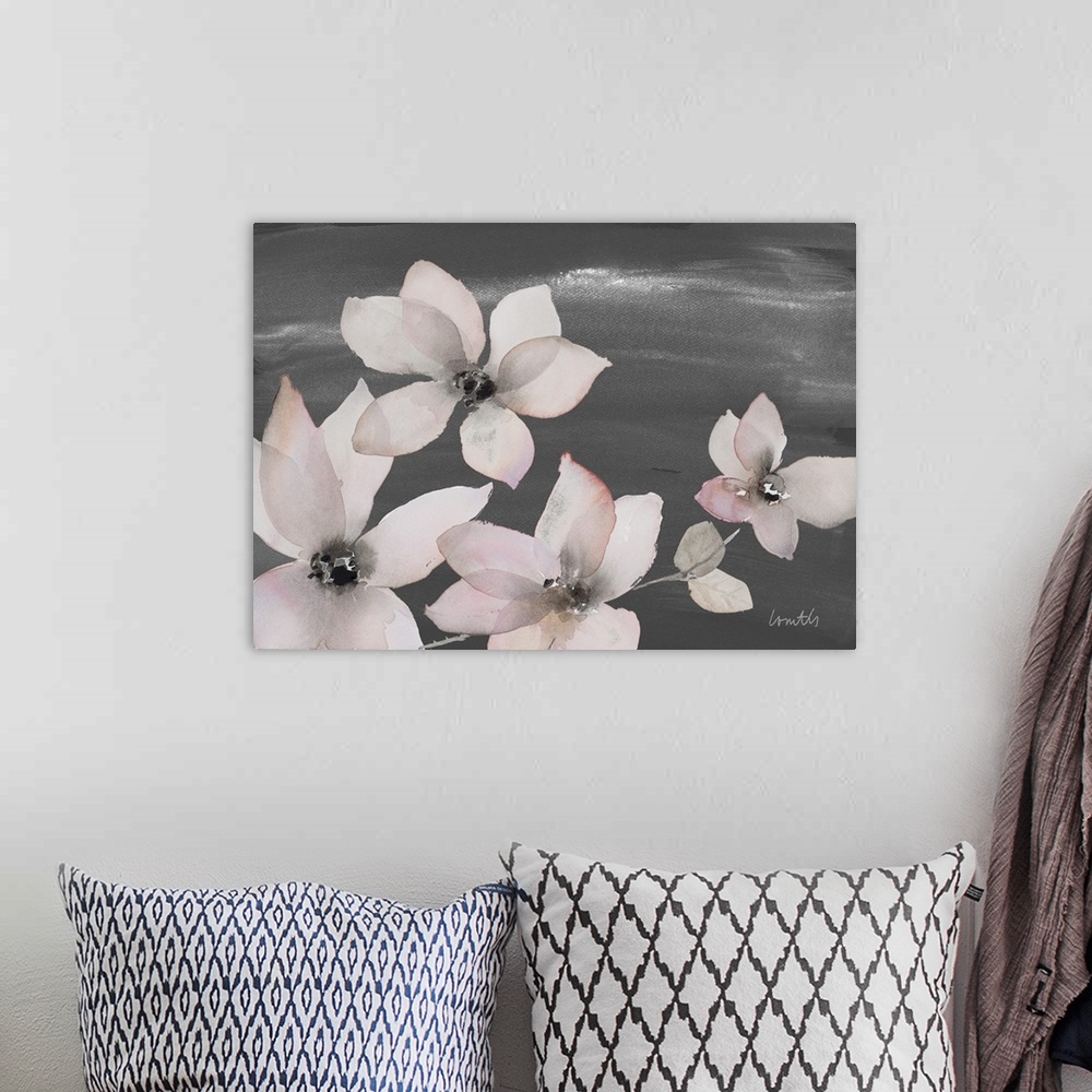A bohemian room featuring Blooming Whispers on Chalkboard II