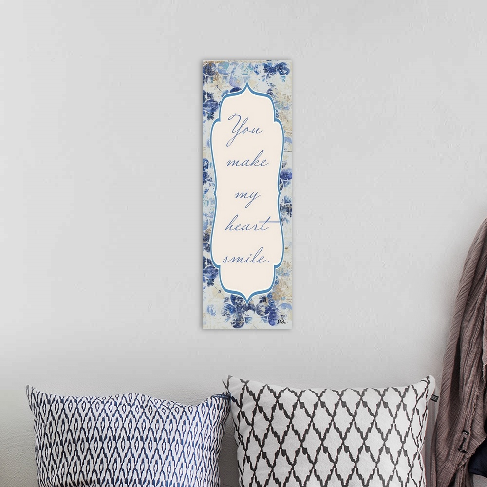 A bohemian room featuring "You Make My Heart Smile."