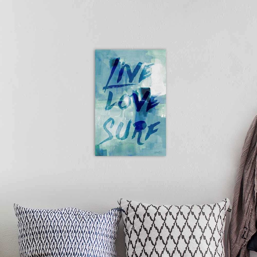 A bohemian room featuring Blue Waves II
