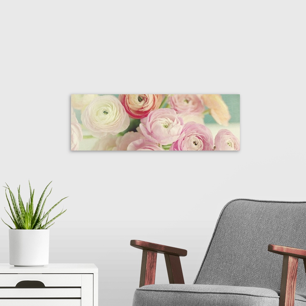 A modern room featuring Blushing Blossoms Panel