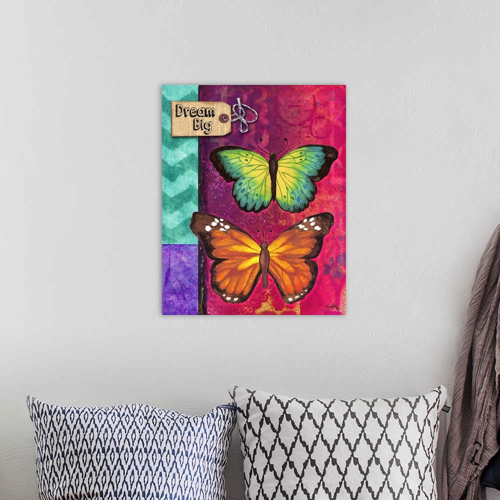 A bohemian room featuring Butterflies Double I